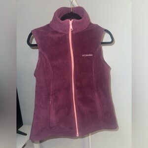 Women’s Columbia Pink/Purple Fleece Vest- Medium